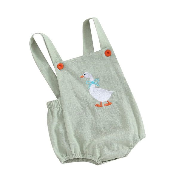 LITTLE GOOSE Romper Cute Cotton Onesie For Spring, Cute Spring Cotton Onesie, Cute Cartoon Print Jumpsuits And Rompers For Playtime, Spring Onesie With Cartoon Print For Playwear, Spring Cartoon Print Onesie For Playwear, Spring Family Matching Playwear For Babies, Playful Onesie For Spring Beach Outings, Cute Bubble Romper For Spring Playtime, Cute Bubble Romper With Cartoon Print For Playtime