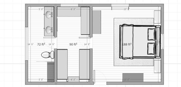 the floor plan for a small kitchen and living room