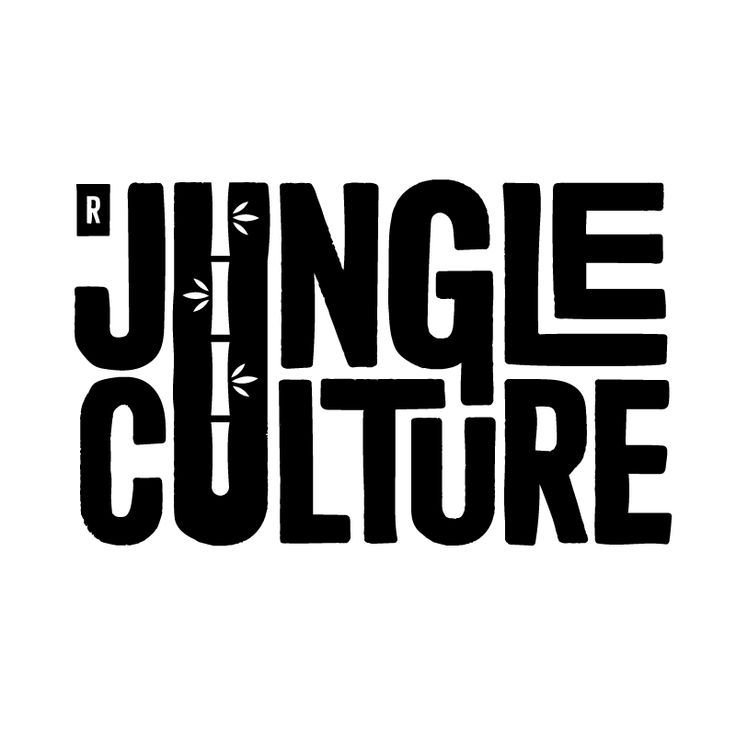 the words jungle culture are black and white