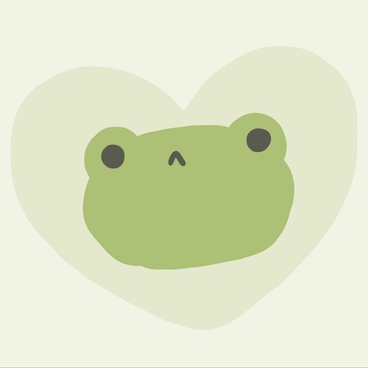 a green frog with black eyes and a heart shaped frame in the shape of a heart