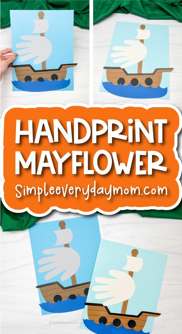 the handprint mayflower is an easy and fun craft for kids to do with paper