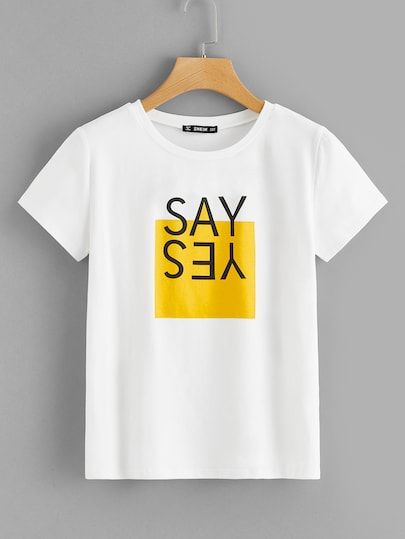 Cool Shirt Designs, Letter Print Tee, Shirt Design Inspiration, Shirt Print Design, Creative Tshirt, Latest T Shirt, Tee Shirt Designs, Say Yes, 로고 디자인