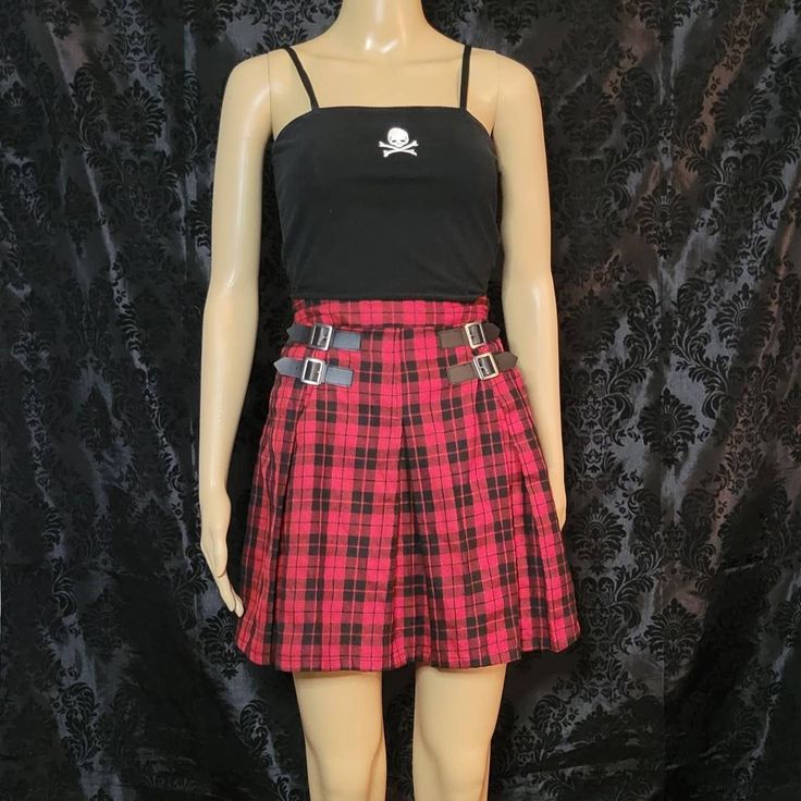 Hot Topic Red Plaid Skirt Size L Waist 31in Length 17in New Without Tags Feel Free To Message Me If You Have Any Questions :) Red Mini Skirt For Alternative Fashion, Red Fitted Mini Skirt For Alternative Fashion, Red Fitted Mini Skirt Punk Style, Rock Style Red Mini Skirt, Red Rock Mini Skirt, Red Rock Style Mini Skirt, Red Punk Style Skirt, Red Punk Skirt For Summer, Edgy Red Mini Skirt