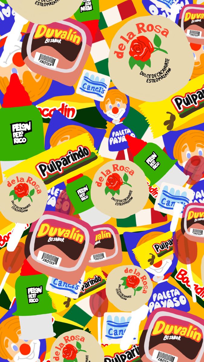 many different types of food on a colorful surface with the words pilipita written in it