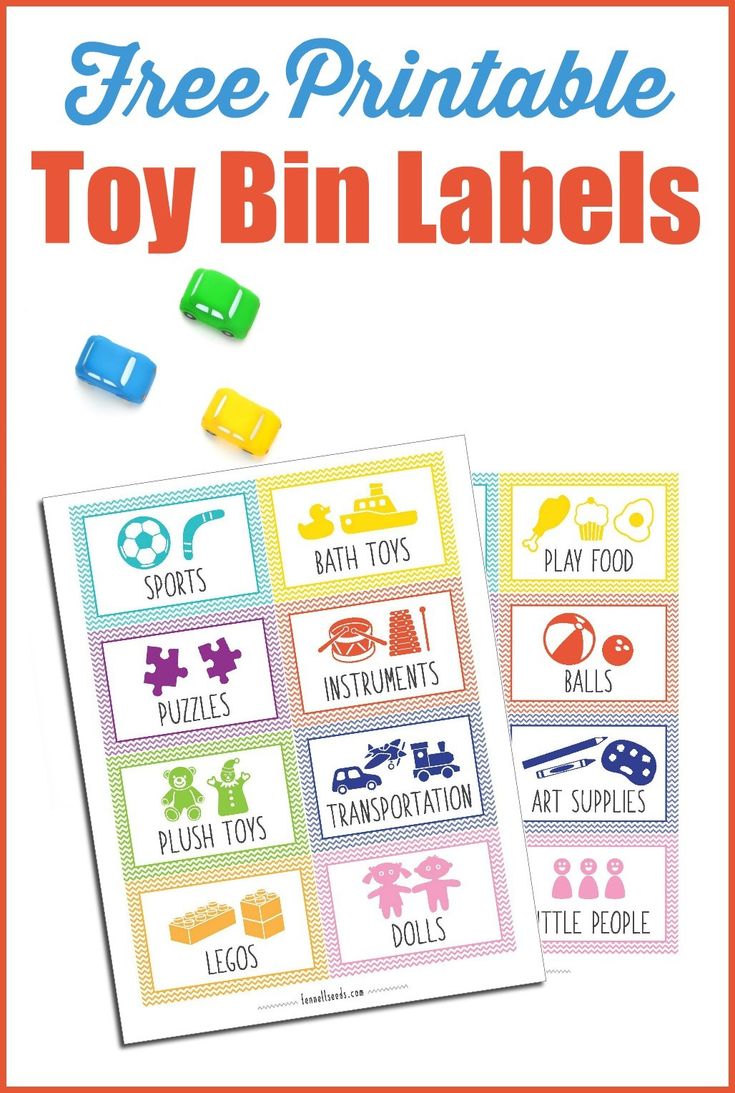 free printable toy bin labels for toddlers to use in their toys and crafts