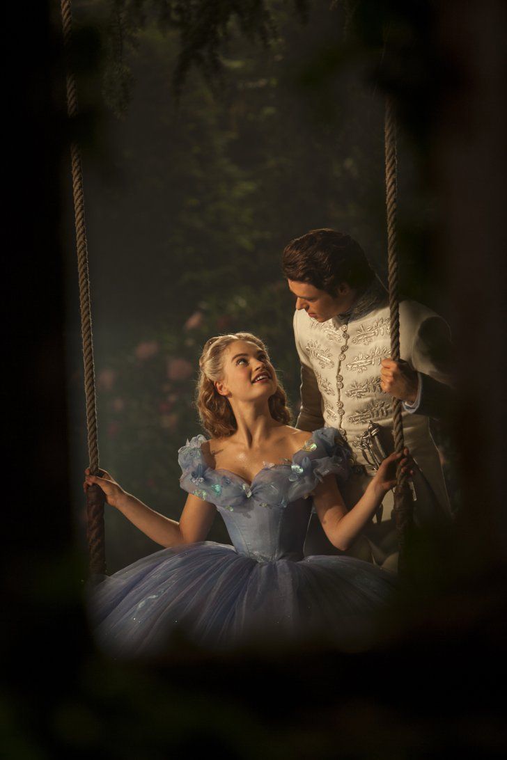 a man and woman dressed up as princesses on a swing with the caption ella & kit