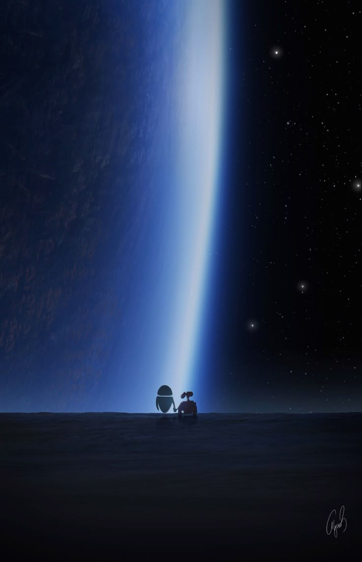 an artist's rendering of two people in a space station