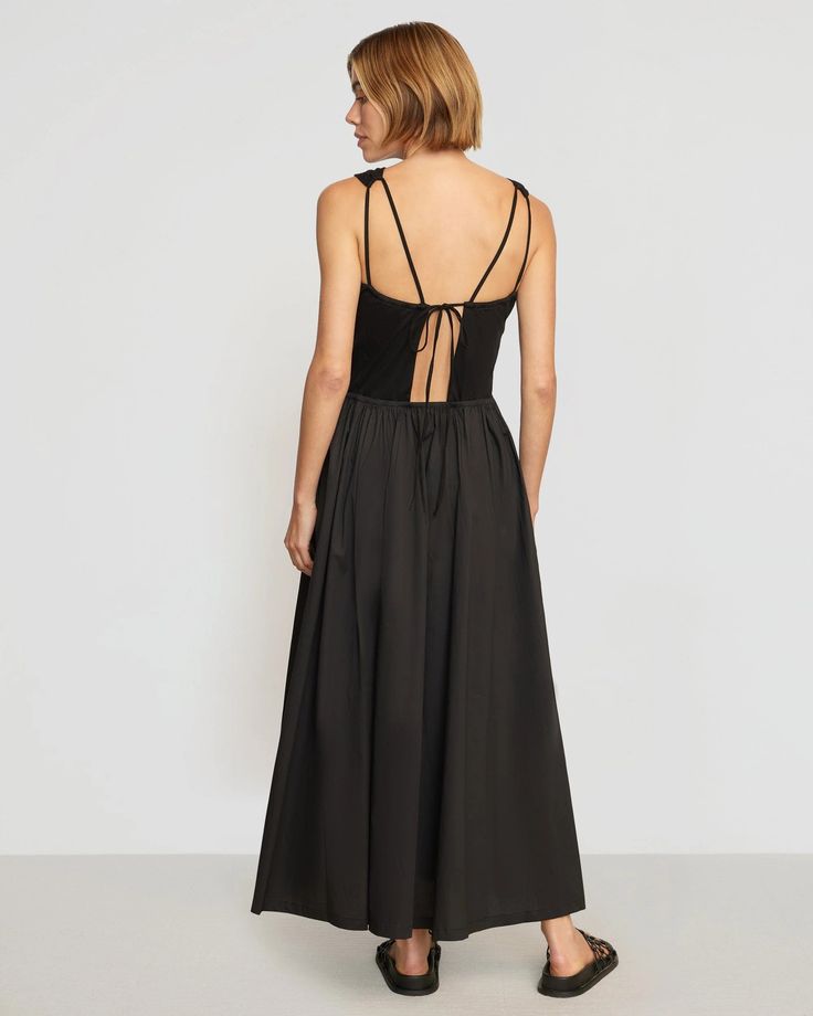 Melody Tie-Back Dress Poplin Skirt, Detail Oriented, Polyester Skirt, Summer 2025, Jersey Top, Black Maxi Dress, Tie Backs, Dress Backs, Lay Flat