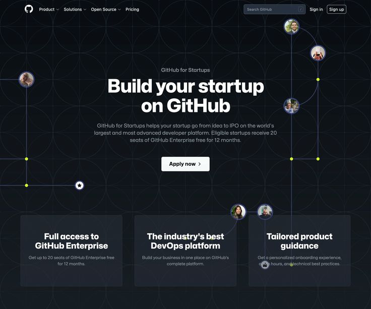 the build your start up on github page is shown in this screenshot