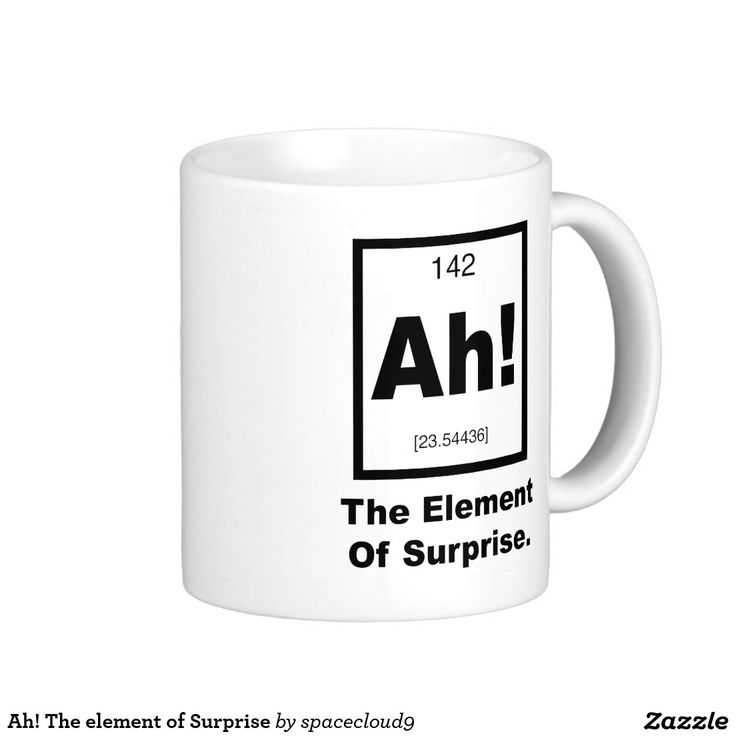 an al the element of surprise by speccloud'd on a white coffee mug