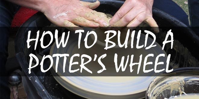 a person is making pottery with the words how to build a potter's wheel