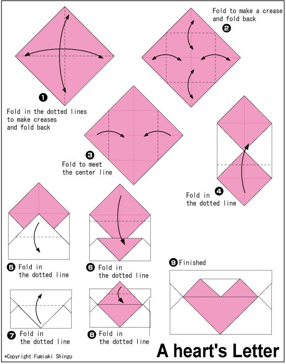 how to make an origami heart