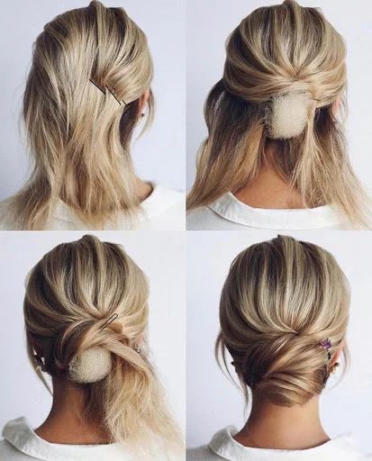 Hairstyles for Bridesmaids - Step by Step Wedding Hairstyles Tutorial, Hair Upstyles, Bridal Hair Updo, Up Dos For Medium Hair, Updos For Medium Length Hair, Hair Bridesmaid, Bridesmaid Hair Down, Bridesmaid Hair Short, Summer Hairstyles For Medium Hair