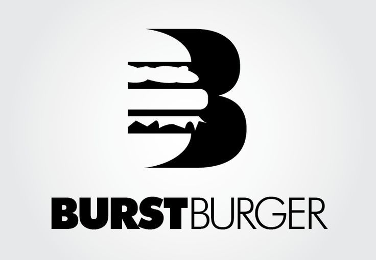 the logo for burst burgers is black and white