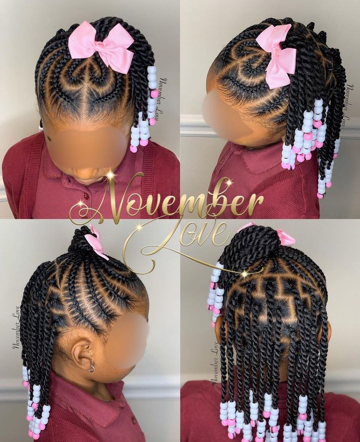 Kids Braids With Beads, Toddler Braided Hairstyles, Toddler Braids, Black Kids Braids Hairstyles, Gorgeous Braids, Lil Girl Hairstyles, Kid Braid Styles, Toddler Hairstyles Girl, Girls Natural Hairstyles