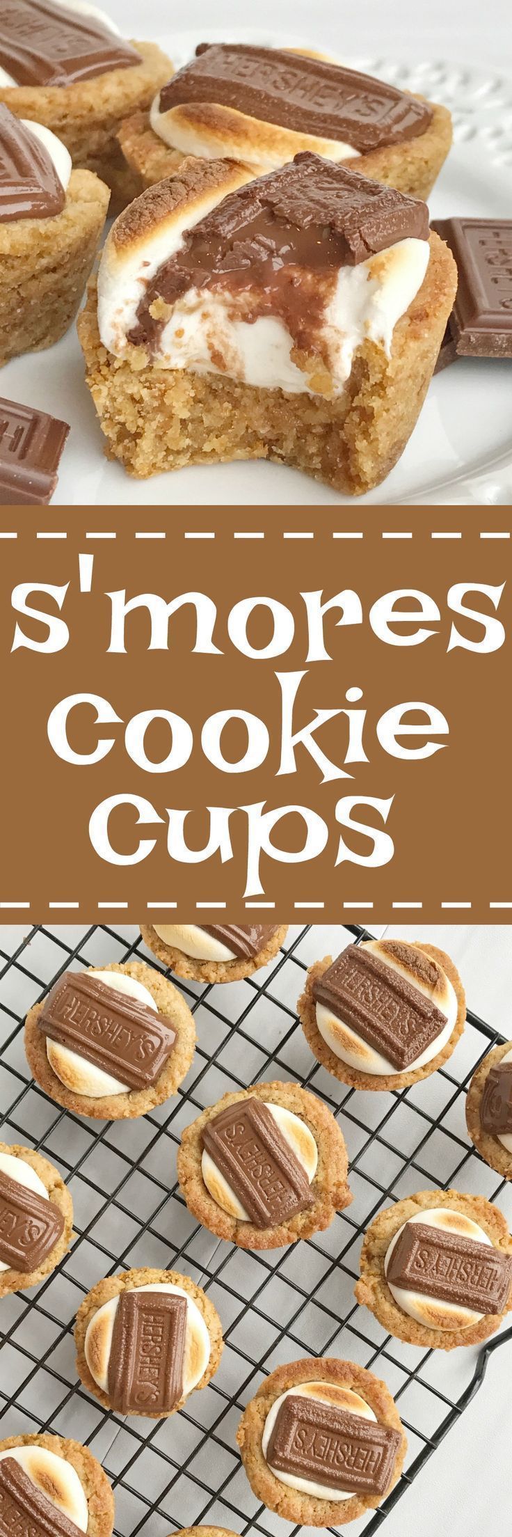 an advertisement for s'mores cookie cups