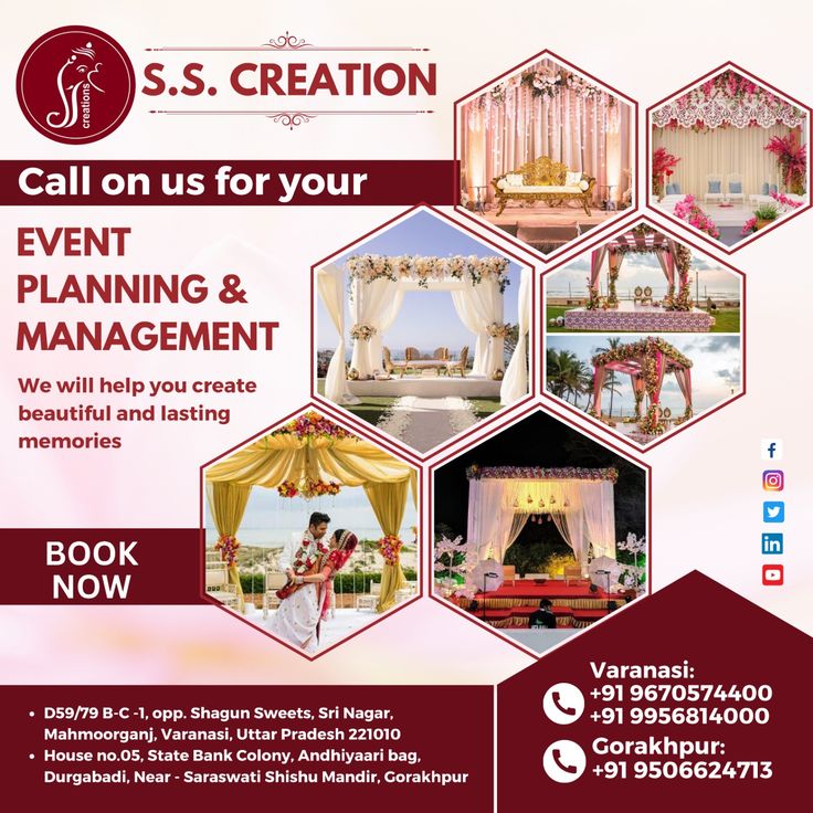 an advertisement for a wedding and event planner