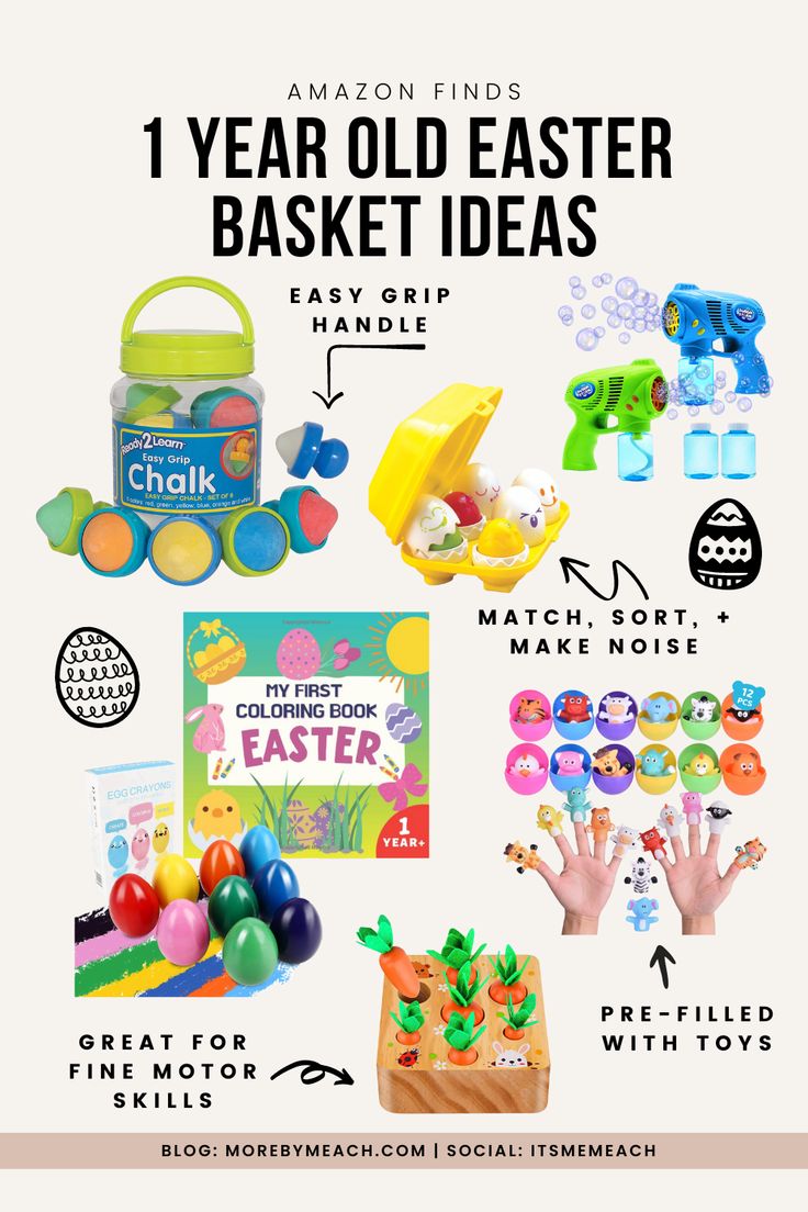 an easter basket filled with toys and other items for the kids to play in it