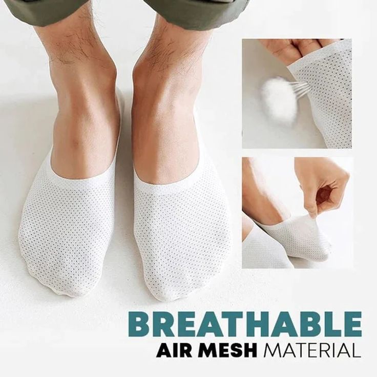 The Breathable Ice Silk Socks will keep your feet comfy, cozy, and dry all throughout the Summer!FEATURES:Perfect Socks For Warm WeatherIn the summertime, warm weather can take a toll on your body (especially your feet) and make you sweat. This sock will keep your feet cool, dry, blister-free, and smelling fresh.Anti-bacterial and Anti-stinkThis has an anti-bacteria and moisture absorption technology that prevents deter moisture and bacteria, there is no place for the odor to hang around. No swe Casual Comfortable Anti-odor Socks, White Non-slip Socks For Summer, Comfortable Breathable Socks For Spring, Non-slip No-show Socks For Summer, Non-slip No-show Summer Socks, Comfortable Casual Socks For Outdoor, Comfortable Casual Outdoor Socks, Lightweight Breathable Casual Socks, Breathable Casual Socks For Spring