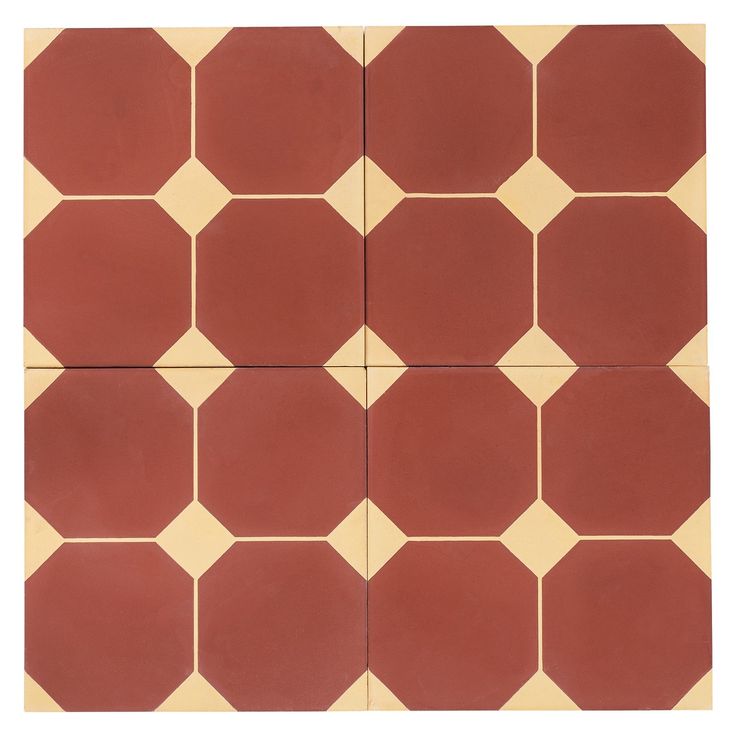 four red and beige tiles arranged on each other