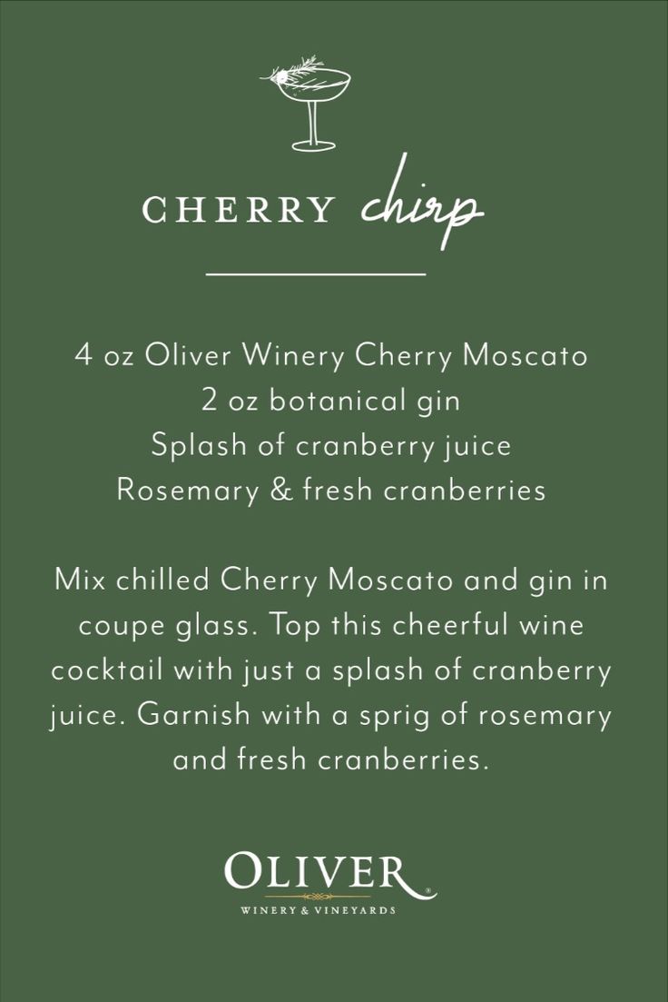 the menu for cherry chap