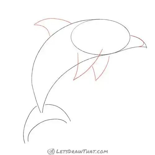 how to draw a dolphin step by step