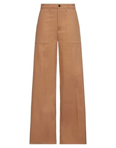 Gabardine Solid color No appliqués High waisted Regular fit Flare & wide-leg Button Zip Multipockets Raw-cut hem Stretch Gabardine Pants, Camel Pants, Women Pants Casual, Flare Pants, Fit & Flare, Casual Pants, Khaki Pants, Camel, Casual Women