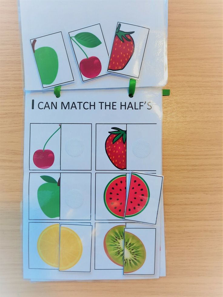 i can match the half's with fruit cards