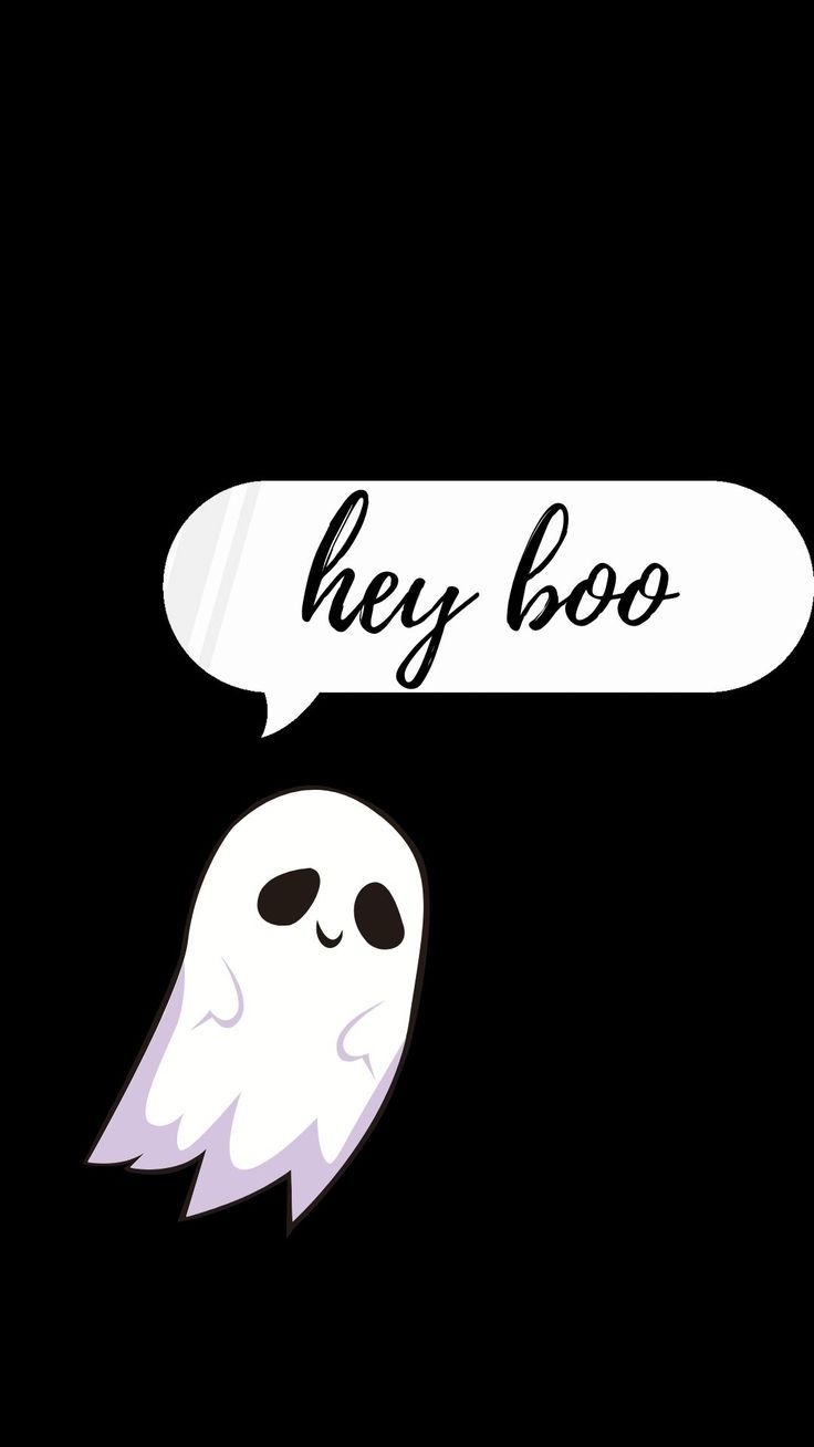 a ghost with a speech bubble saying hey boo