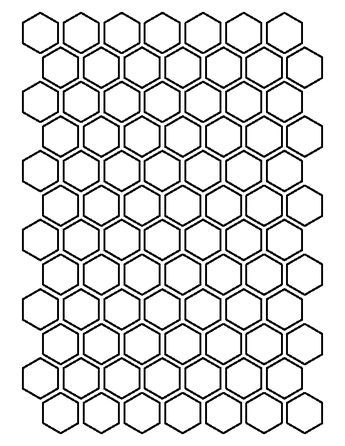 an abstract pattern made up of hexagonals in black and white on a white background