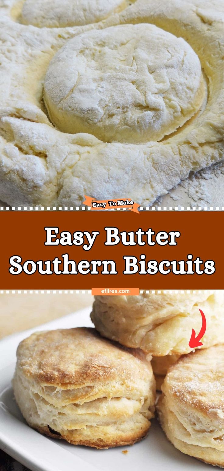 an easy butter southern biscuits recipe on a white plate