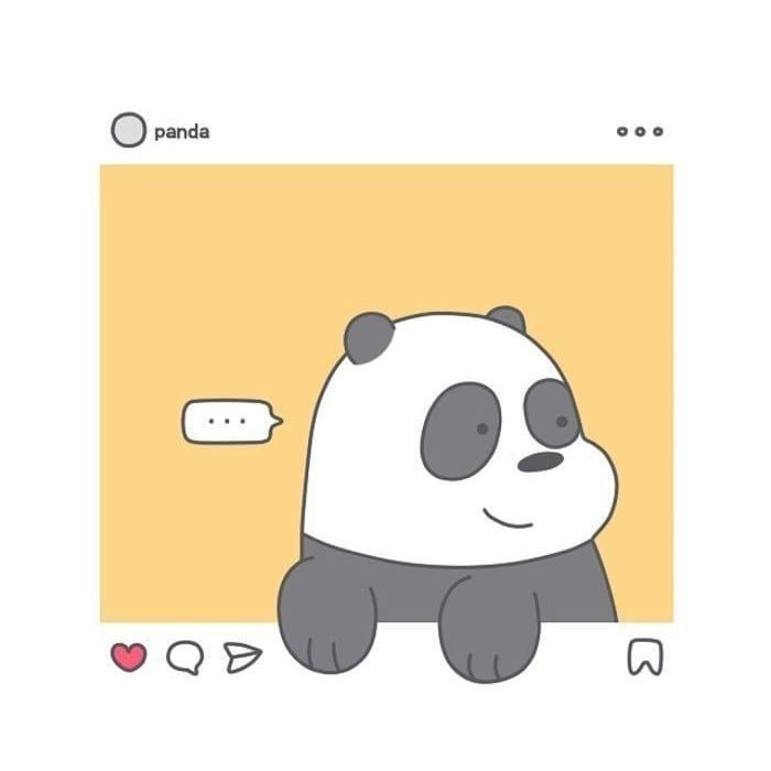 a cartoon panda bear sitting on top of a yellow and white background with the caption hello