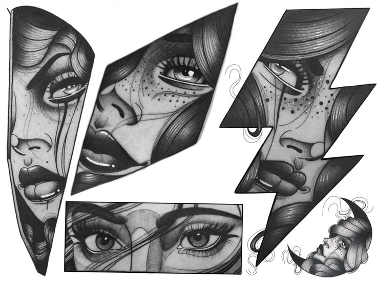 an image of some art work that is done in pencil and ink with different shapes