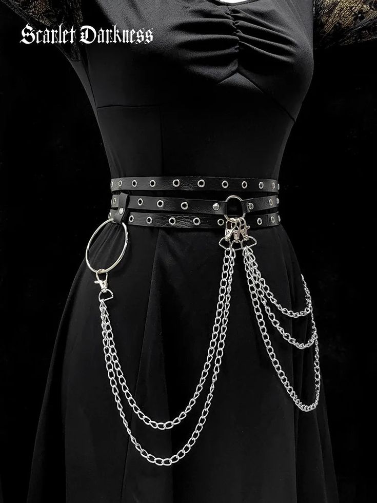 Leather Accessories Ideas, Chains Aesthetic Dark, Emo Belts, Harness Aesthetic, Layered Belts, Diy Leather Belt, Goth Belt, Punk Belt, Surprise Package