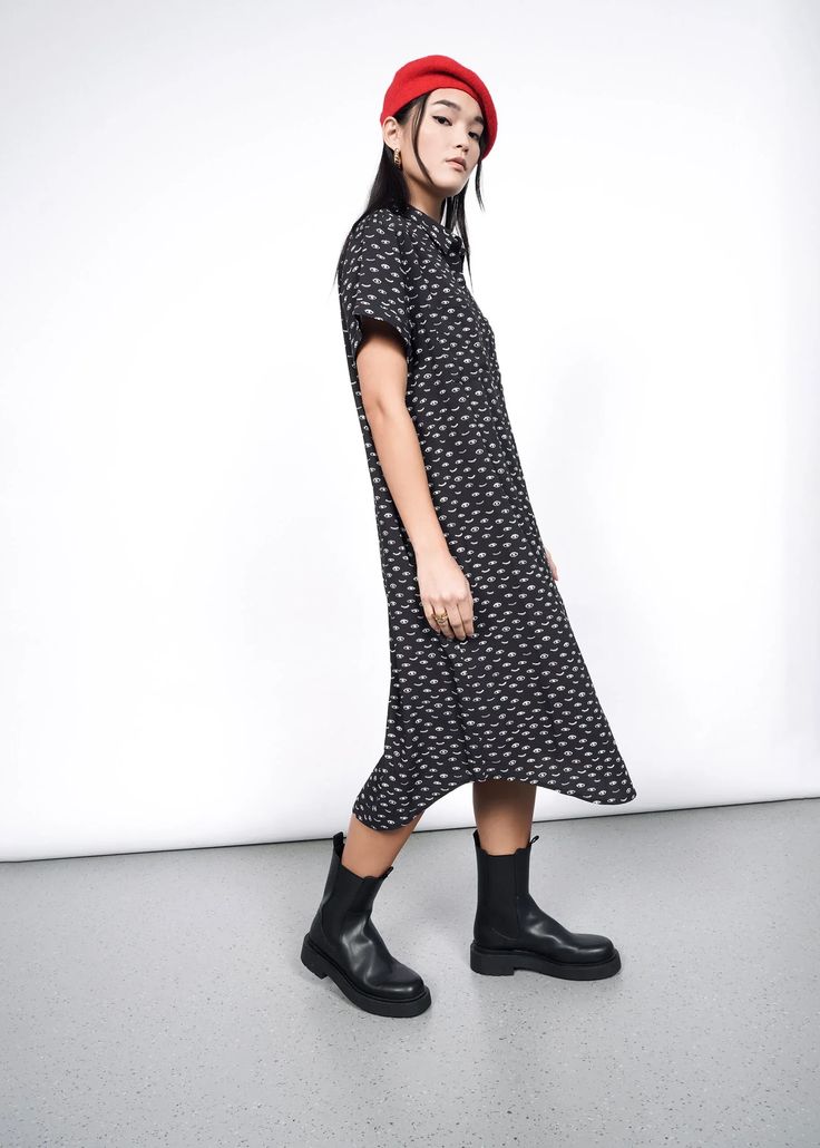 Easy breezy, one piece dressing. Our classic shirt dress, in a soft and flowy fabric, is a great throw on piece for brunching or to dress up with heels for a night on the town. Get it now in our BLACK FRIDAY SPECIAL EDITION print.