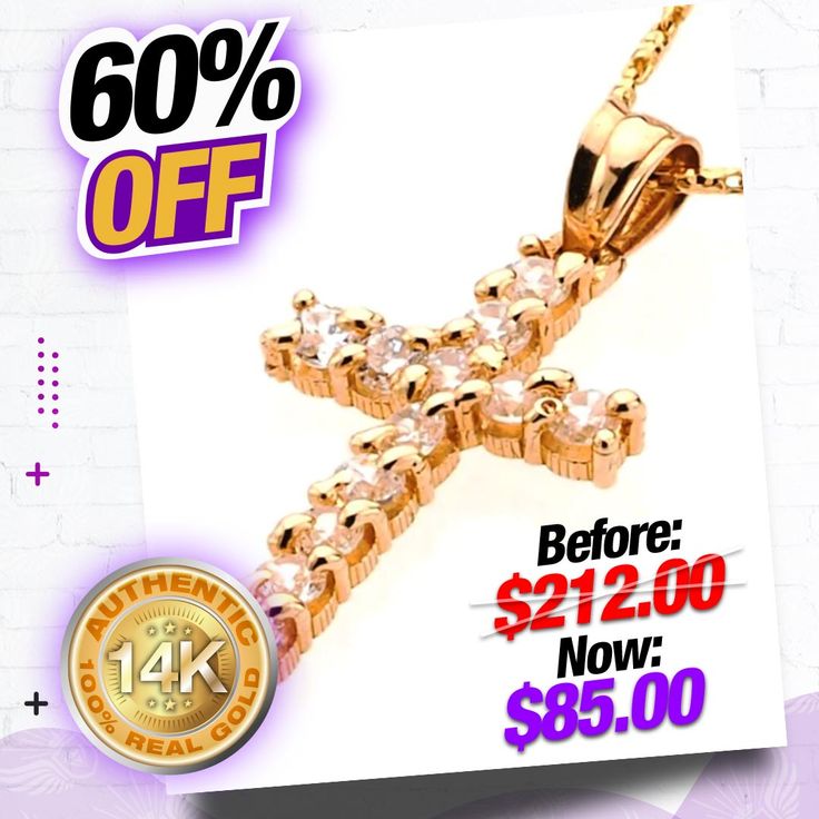 Product Description: Elevate your jewelry collection with our Modern 14K Gold Fancy CZ Cross Pendant. This pendant blends a contemporary design aesthetic with the timeless elegance of 14K gold, creating a stunning piece that stands out for its sophistication. PRODUCT DETAILS: Material: 100% Real Gold 14K Contemporary Fancy CZ Cross Design Pendant Size: 16x12mm Weight Approximately: 1.8 Grams ✅ SHOP NOW: Embrace modern elegance with our Modern 14K Gold Fancy CZ Cross Pendant. Crafted with care an Rose Gold Cubic Zirconia Cross Pendant, Gold Vvs Clarity Cross Pendant Jewelry, Gold Jewelry With Vvs Clarity Cross Pendant, Gold Cross Pendant With Prong Setting, Gold Cross Pendant Jewelry With Prong Setting, Elegant Cross Pendant Jewelry With Prong Setting, Cross Design, Design Aesthetic, Cross Designs