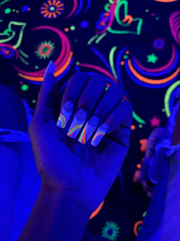 #nails #naildesign #neon #neonlights #longnails #nailart #nailideas #like Long Nails, Peace Gesture, Nail Designs, Neon, Nail Art, Nails