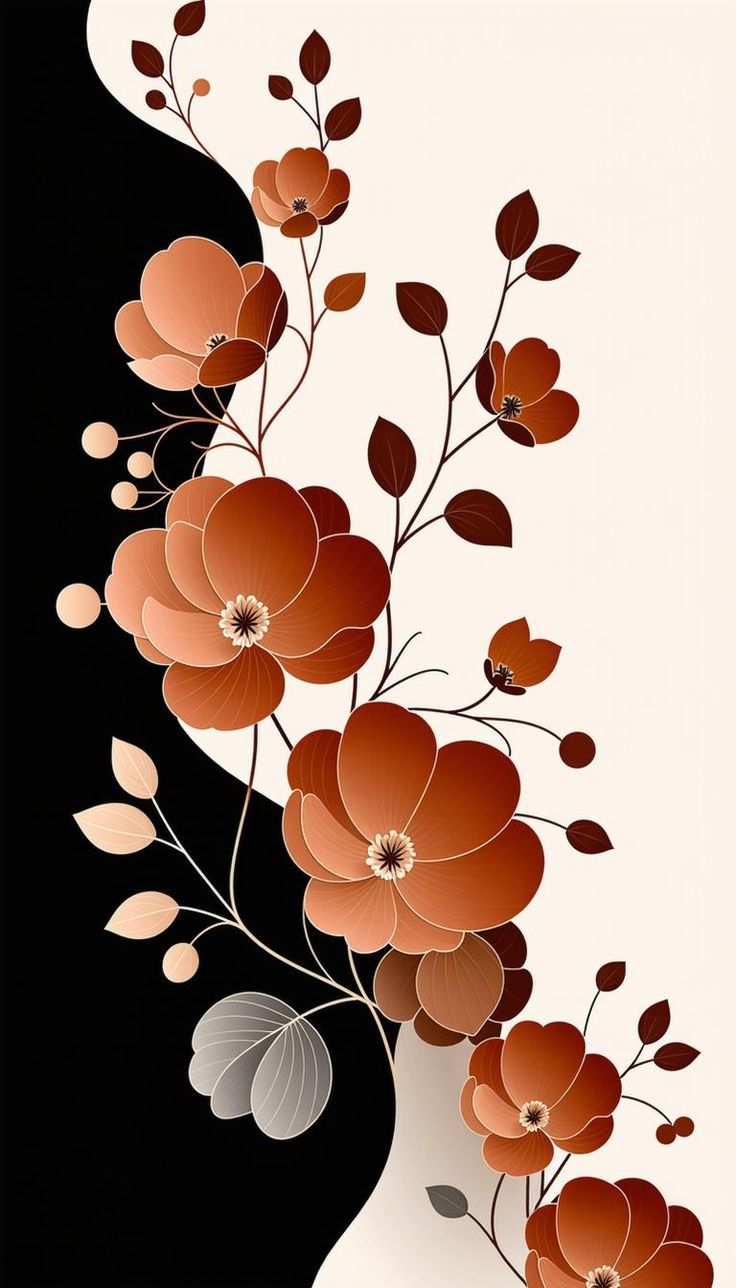 Free Pattern Art: Minimalist Floral Design