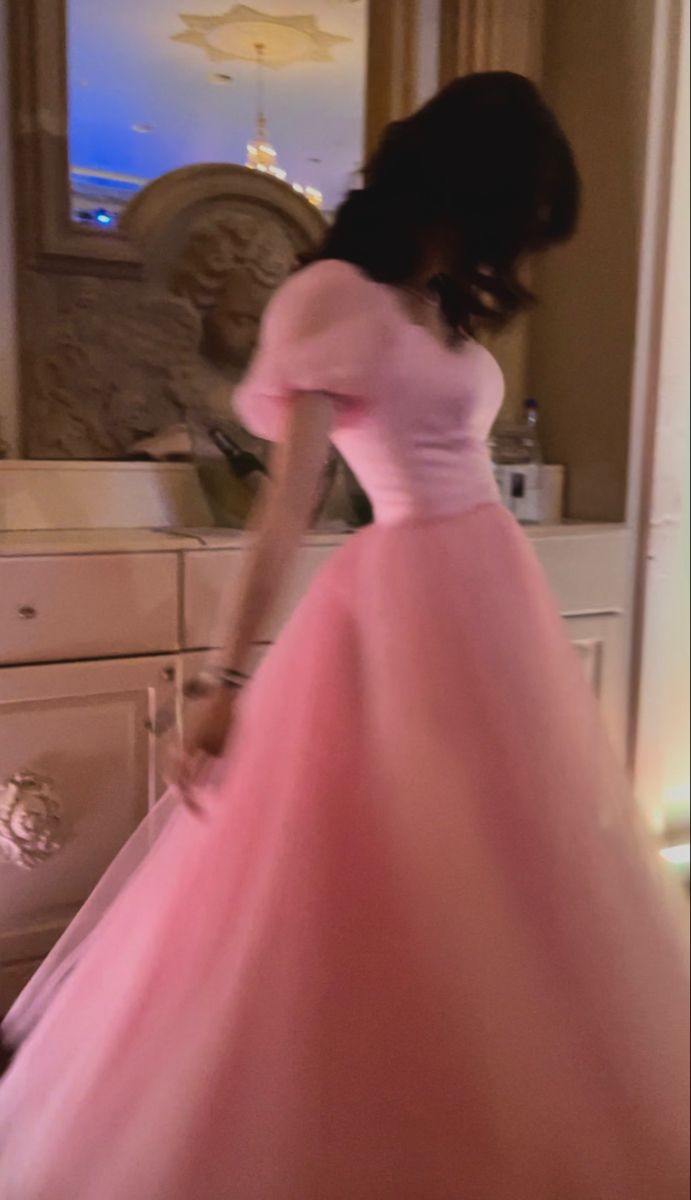 Asthetic Fancy Dresses, Cottage Core Pink Aesthetic, Pretty Pink Princess Dress, Pink Ballgown Aesthetic, Long Pink Dress Aesthetic, Pink Birthday Dress Sweet 16, Pink Gown Aesthetic, Sweet 16 Pink Dresses, Pink Princess Aesthetic Dress