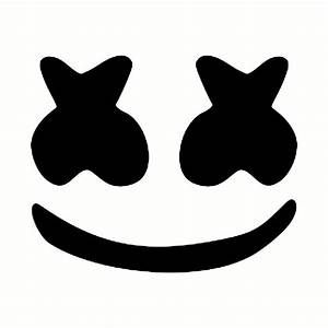 a black and white smiley face with two eyes