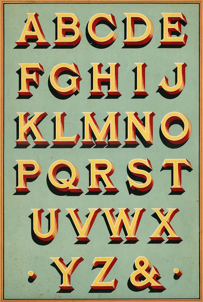 an old fashioned type of alphabet with letters and numbers