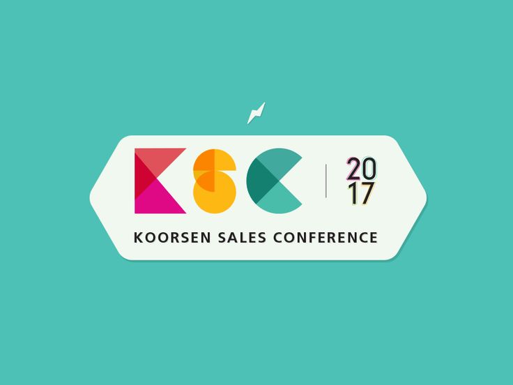 the koosen sales conference logo is shown in this graphic style, with an arrow pointing