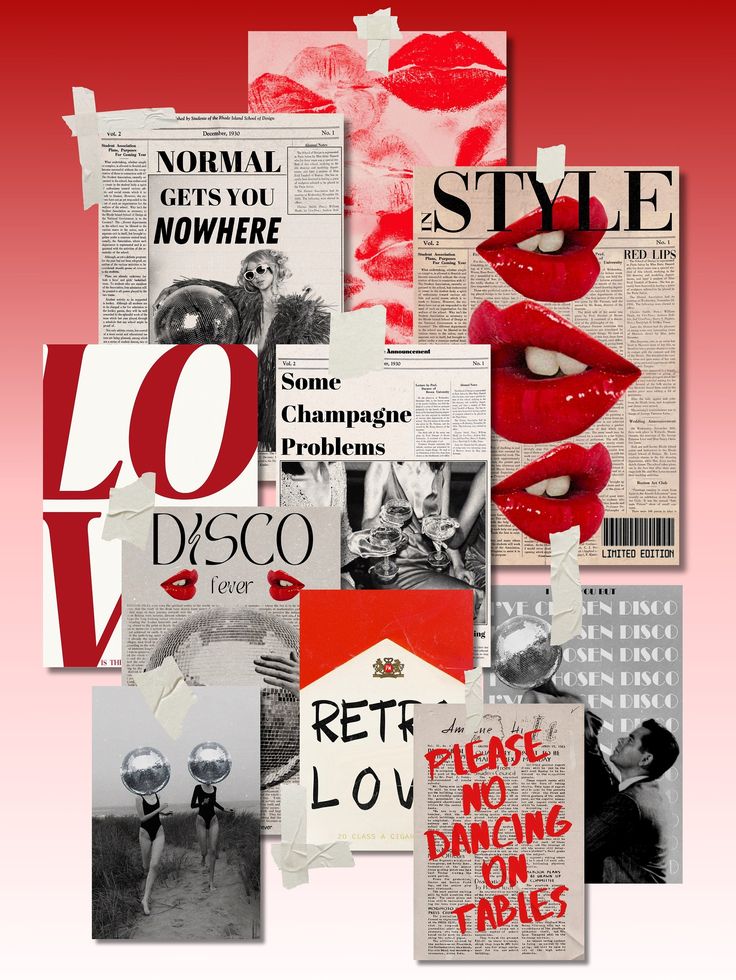 the collage is made up of different types of magazine covers and words that read love