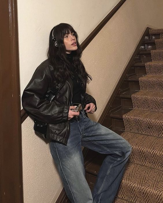 Womens Leather Jacket Outfit, Black Leather Jacket Outfit, Jacket Outfit Women, Leather Jacket Outfits, Foto Poses, Classy Style, Mode Inspo, 가을 패션, Look Vintage