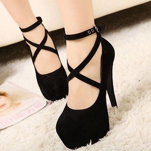 Category:Heels; Upper Materials:PU; Season:Fall,Spring; Heel Type:Platform,Stiletto Heel; Actual Heel Height:3.15; Gender:Women's; Toe Shape:Round Toe; Heel Height(inch):3-4; Occasion:Daily; Closure Type:Buckle; Pattern:Solid Colored; Shipping Weight:0.723; Listing Date:01/15/2020; 2022 Trends:Ankle Strap Heels,High Heels,Stilettos; Foot Length:; Size chart date source:Provided by Supplier.; Special selected products:COD Womens Heels Stilettos, Hak Tinggi, Wedding Party Shoes, High Heels Classy, Cute Shoes Heels, Ankle Strap High Heels, Heels Classy, Shoes Platform, Super High Heels