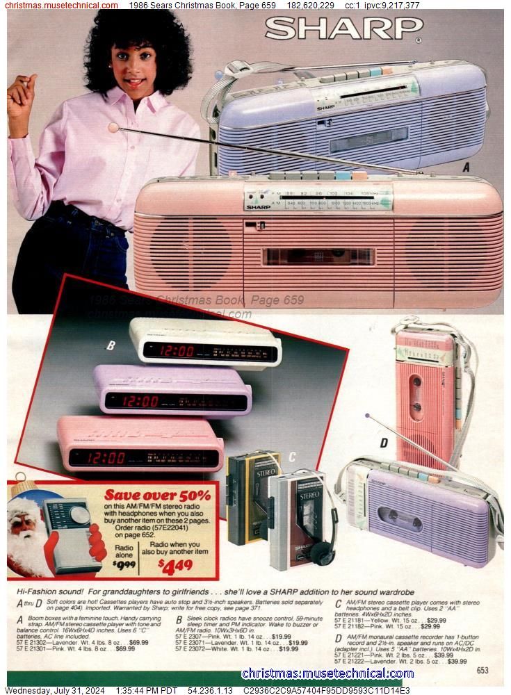 an advertisement for sharp radio from the early 1970's, with woman in pink shirt