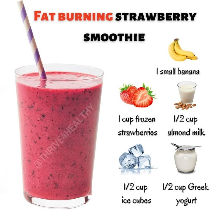 a smoothie with strawberries, bananas and milk is shown in this graphic diagram