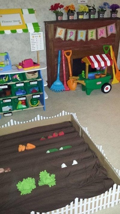 there is a play room with toys in it