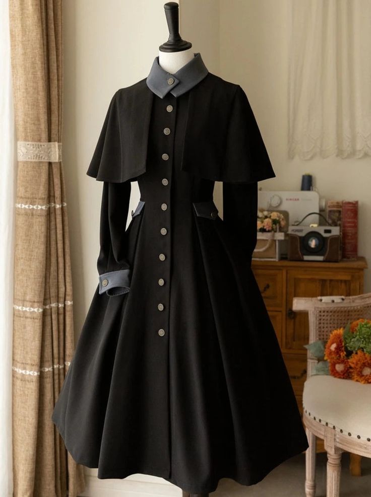 ❤︎Elegant Retro Classic Dress Coat❤�︎
This item will take 15 days to ship. Dr Clothes Ideas, Dark Aesthetic Clothes Style, Academia Fashion Women, Dark Academia Style Women, 19th Century Fashion Women, Detailed Clothes, Vintage Chic Fashion, Vintage Winter Coat, Victorian Elegance