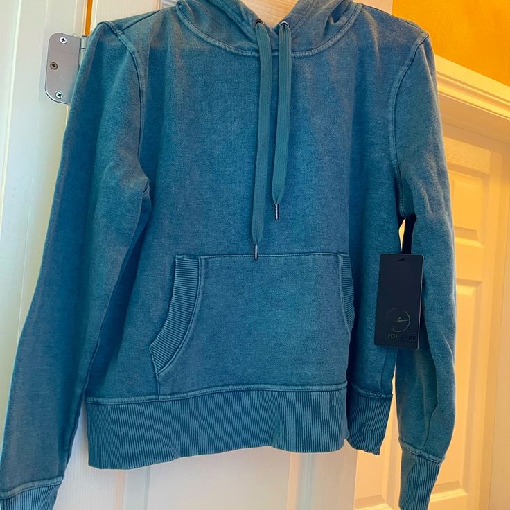 Size L Very Stylish Hoodie. Nwt Casual Washed Blue Hoodie Sweatshirt, Casual Washed Blue Hoodie For Fall, Sporty Washed Blue Sweatshirt For Fall, Blue Casual Hoodie With Adjustable Hood, Hooded Washed Blue Sweatshirt For Fall, Blue Hooded Hoodie For Everyday Wear, Blue Hoodie With Relaxed Fit For Sports, Blue Hooded Hoodie For Everyday, Blue Casual Tops With Adjustable Hood